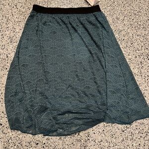 LuLaRoe Teal Lace A-Line Skirt